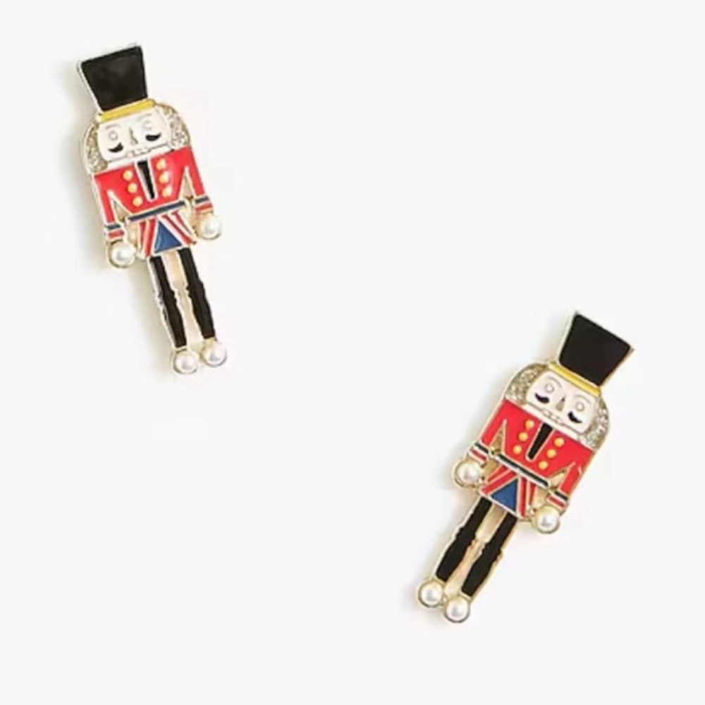 J. Crew Nutcracker Earrings in Red and Black